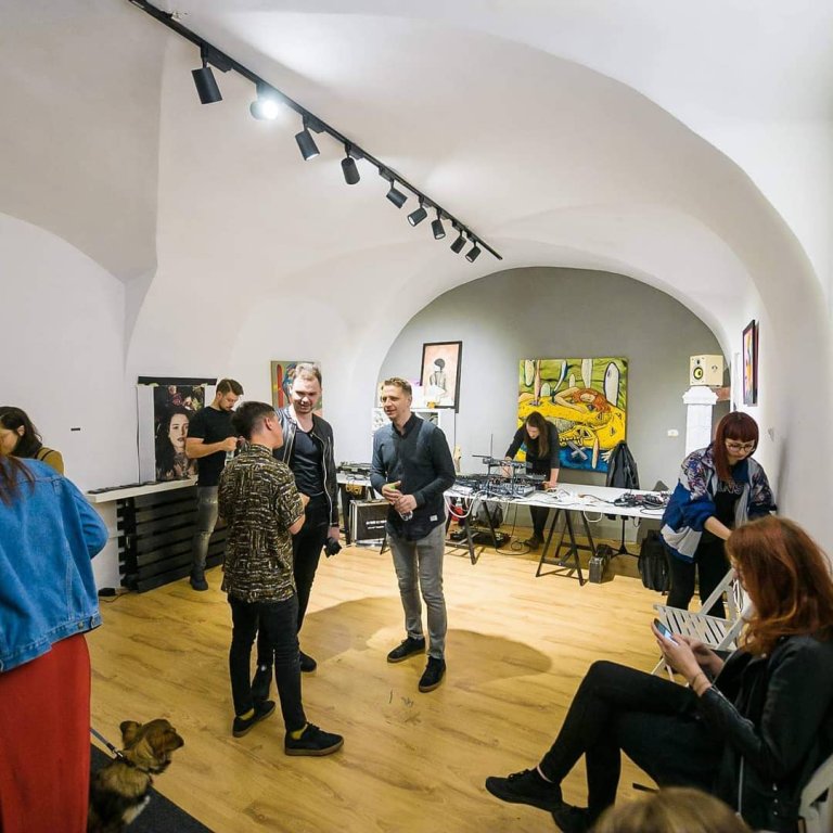 Oameni la deschiderea MMNW, The Opening, la Plankton Gallery, 2019