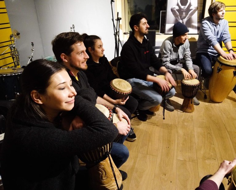 Interactive percussion workshop, Sunrise HUB, 2022