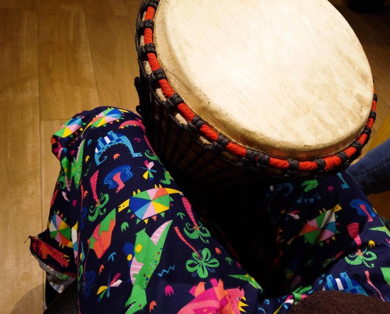 Interactive percussion workshop, Sunrise HUB, 2022