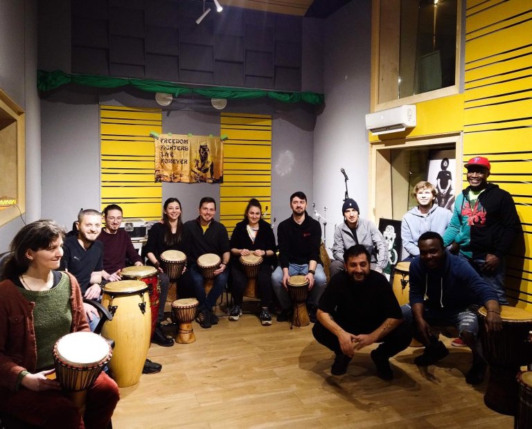 Interactive percussion workshop, Sunrise HUB, 2022